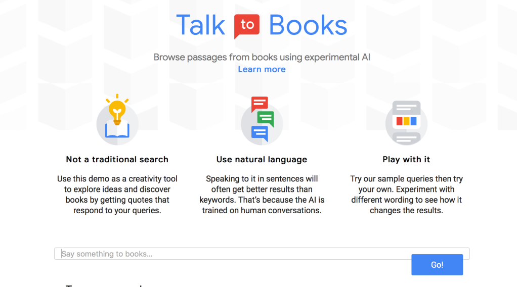 Google: Talking to Books?