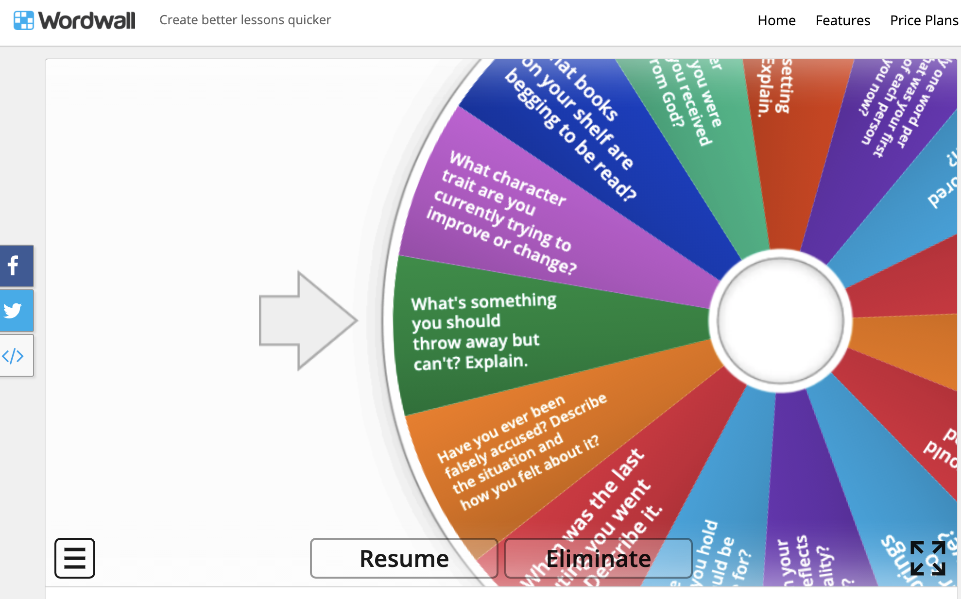 The Spinning Wheel of Questions